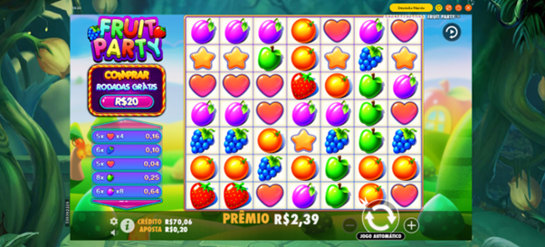 Tela do jogo Fruit Party